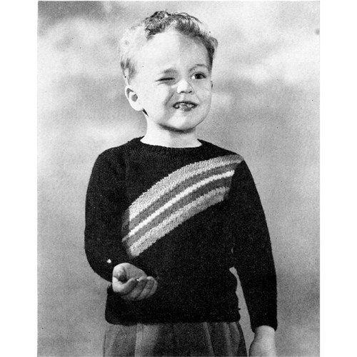 Boys Knitted Pattern with Diagonal Stripe