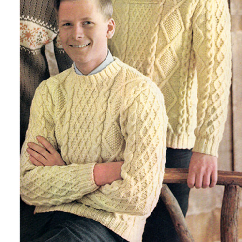 Boys Aran Knit Pullover Pattern 