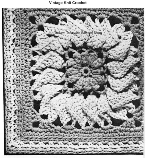 Crocheted Sunflower Square, Laura Wheeler Design 469