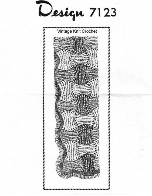 Vintage Dog Bone Crochet Afghan Pattern Design 7123