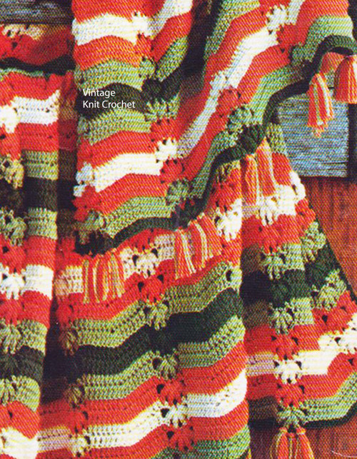 Crochet Knitting Worsted Stripe Afghan Pattern 