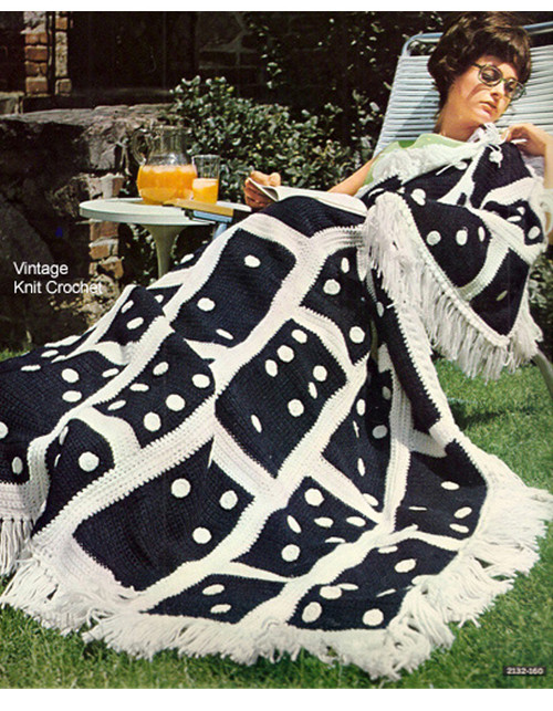 Crochet Afghan Pattern, Domino Motif