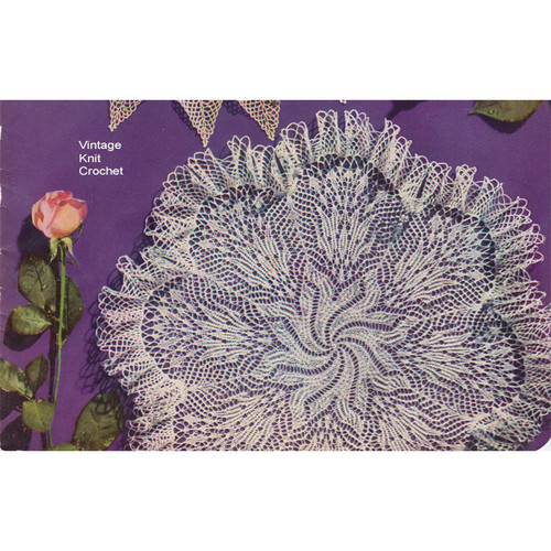 Knitted Whirlpool Doily pattern is 16 inches