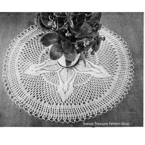 Knitted Pineapple Doily Round Pattern 