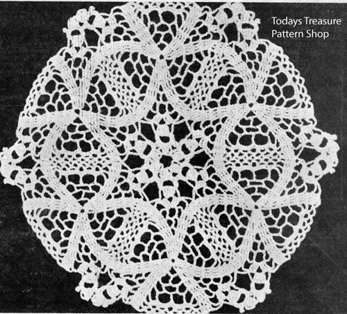 Small Flower Doily pattern crocheted in triangles