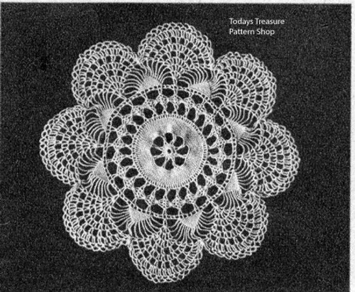 Cluster Doily Crochet Pattern with Shell Border