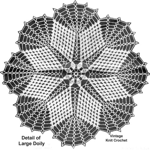 Star Doily Pattern, Shell Border Illustration, Design 6350