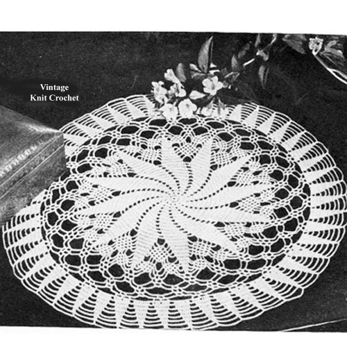 Pinwheel Crochet Doily pattern, Vintage 1942