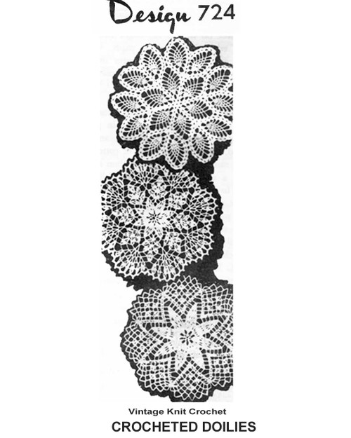 Crochet Pineapple Star Doilies Pattern Design 724