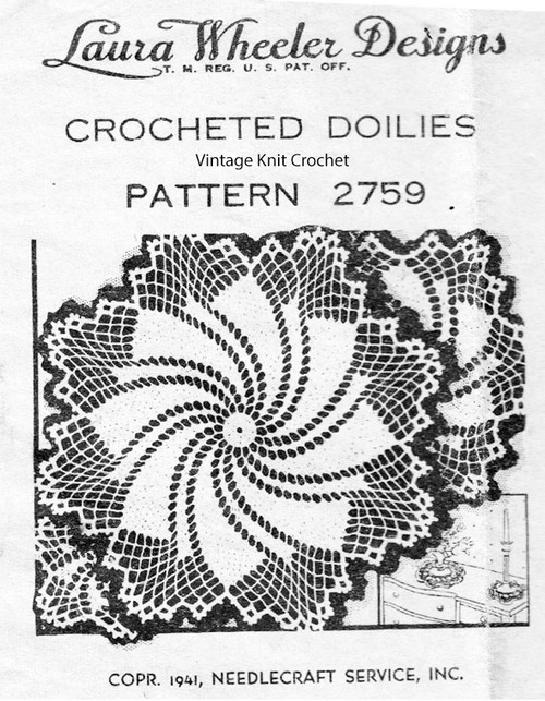 Crochet Pinwheel Doilies, Small Medium Large, Mail Order 2759