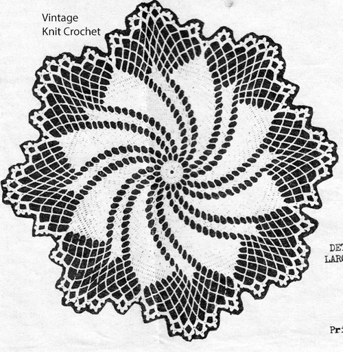 Large pinwheel crochet doily pattern, Laura Wheeler 2759