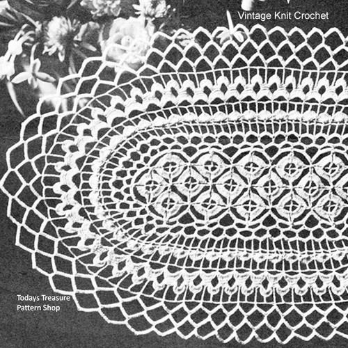 Persian Garden Crochet Oval Doily Pattern C-721