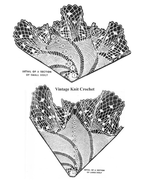Crochet Pinwheel Ruffled Doilies Illustration for Mail Order Design 935