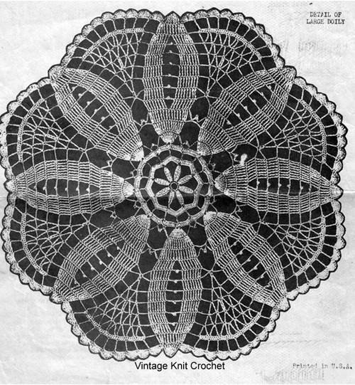Flower Fan Crochet Doily Pattern, Alice Brooks 6204