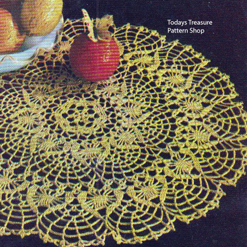 Crocheted Centerpiece Doily Pattern Golden Citrus