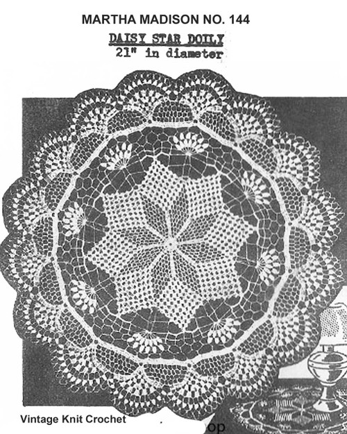 Vintage Star Spiderweb Doily Pattern Design 144