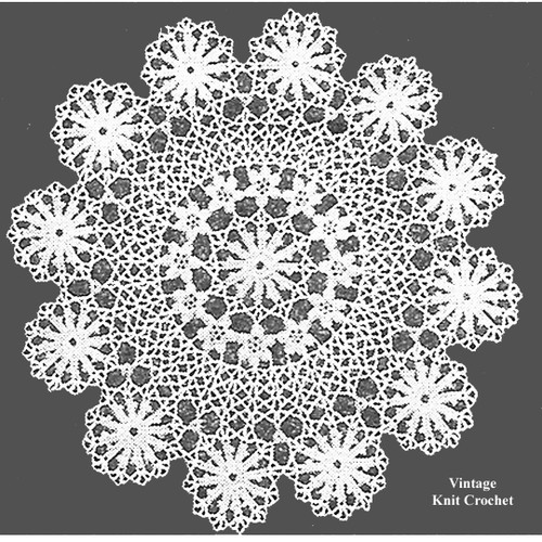 Crochet Circle of Wheels Doily pattern, Vintage 1964 from Workbasket