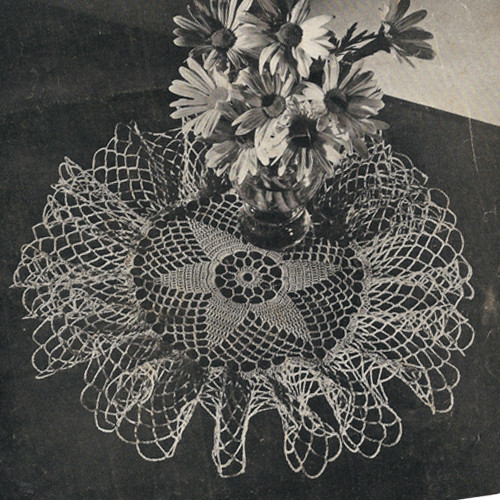 Vintage Ruffled Star Doily Crochet Pattern 