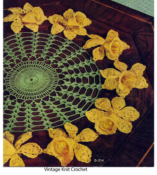 Vintage Crochet Daffodil Doily Pattern No 214