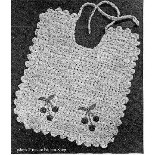 Free Baby Bib Crochet Pattern with Cherry Motif