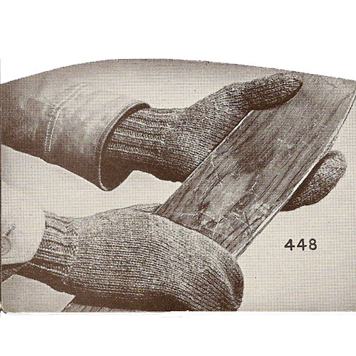 Mans Knitted Work Gloves Pattern, Vintage 1940s