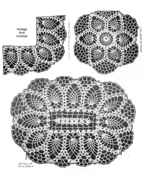 Crochet Doily Edging Pattern Illustration Design 271