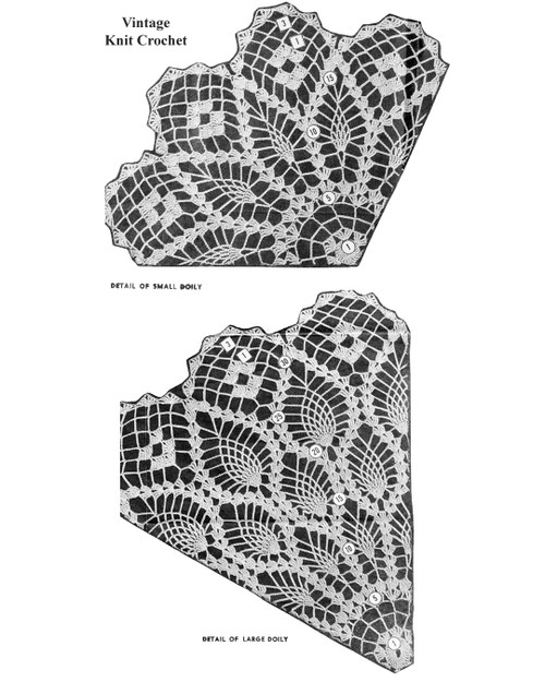 Crochet Illustration of Pineapple Doilies Pattern, Laura Wheeler Design 511