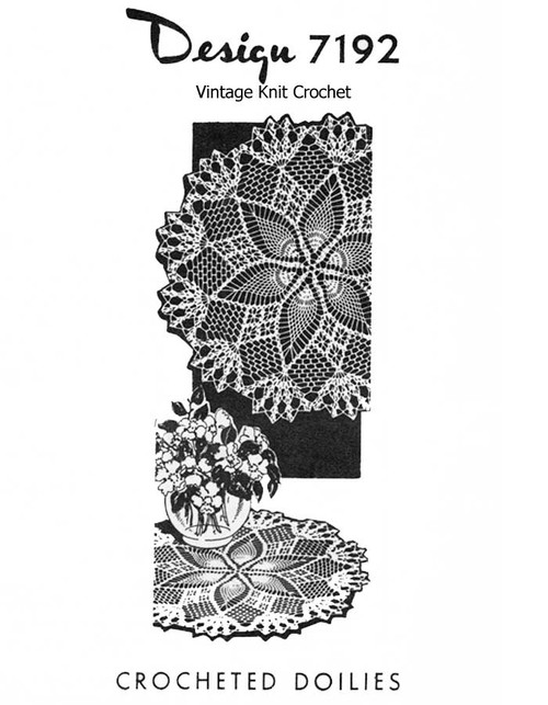 Large Star Doily Crochet Pattern, Mail Order Design 7192