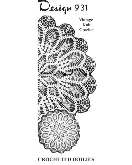 Vintage Pineapple Centerpiece Doily Pattern Design 931