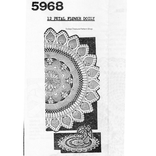 Anne Cabots 5968 Pineapple Flower Crocheted Doily pattern