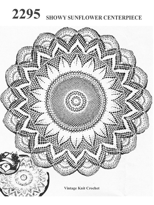 Sunflower Crochet Doily Pattern No 2295