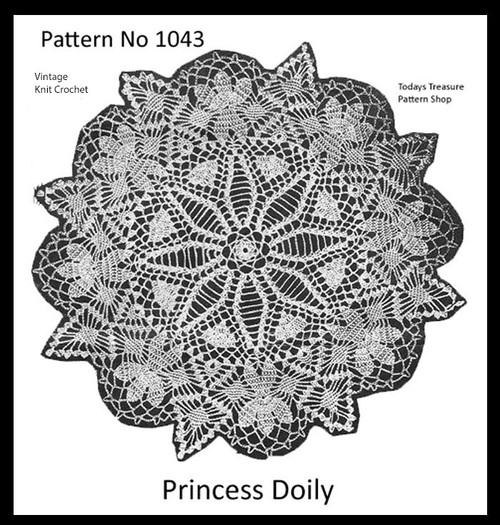 Princess Crochet Doily Pattern, Mail Order 1043