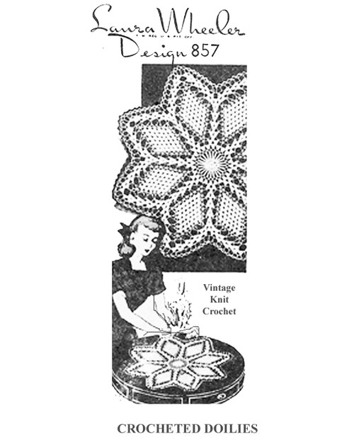 Crocheted Sunflower Doily pattern Small Large Mail Order Design 857