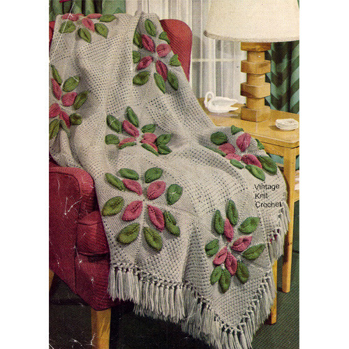 Knitted Flower Afghan Pattern