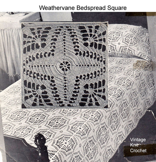 Filet Crochet Bedspread Pattern, Weathervane