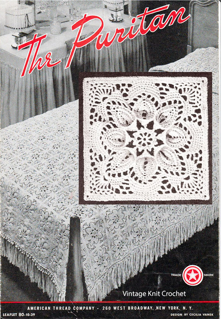 Vintage Hand Crochet Bedspread Beige/Ecru - 60 X 88 - Very Good