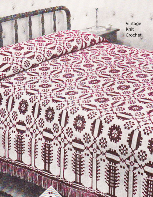 Filet Puritan Maiden Crochet Bedspread Pattern 