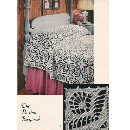 Vintage Puritan Crochet Bedspread Pattern 