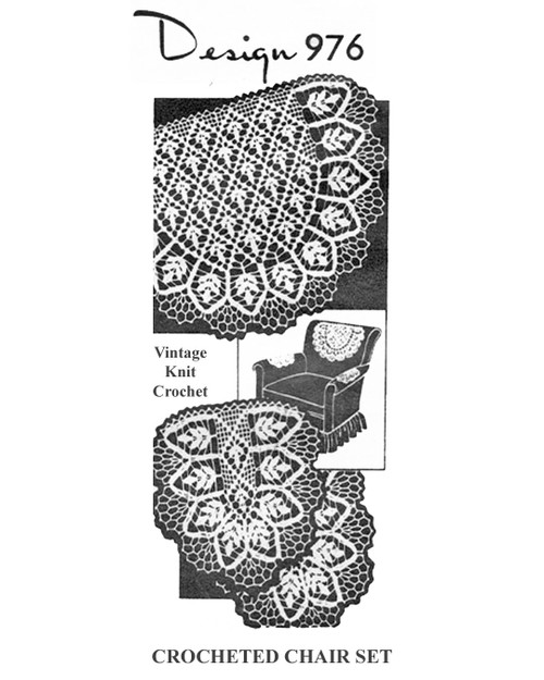 Vintage Crochet Fern CHAIR Set Pattern Design 976