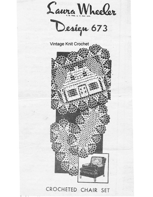 Crochet Home Chair Doily pattern, Mail order 674