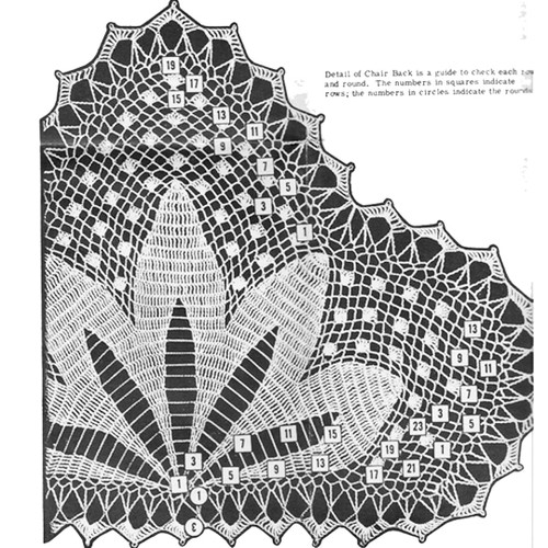 Crochet Leaf Pattern Illustration, Mail Order Design 508
