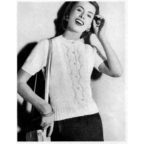 Knitted Lace Panel Blouse Pattern