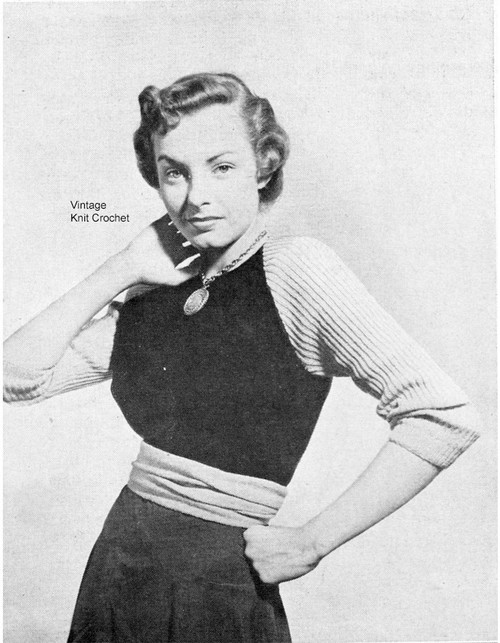 Vintage Knitted Cummerbund Blouse Pattern 