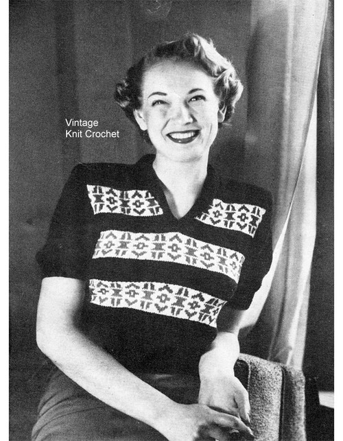 Easy Knitted Blouse Pattern, Vintage
