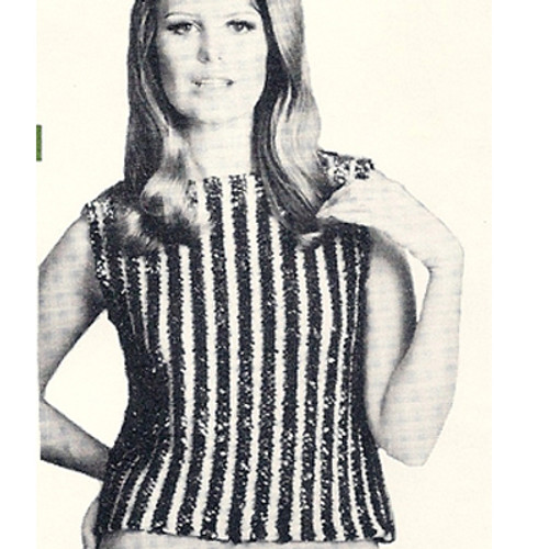 Shell Knitting pattern with Sequin Stripes