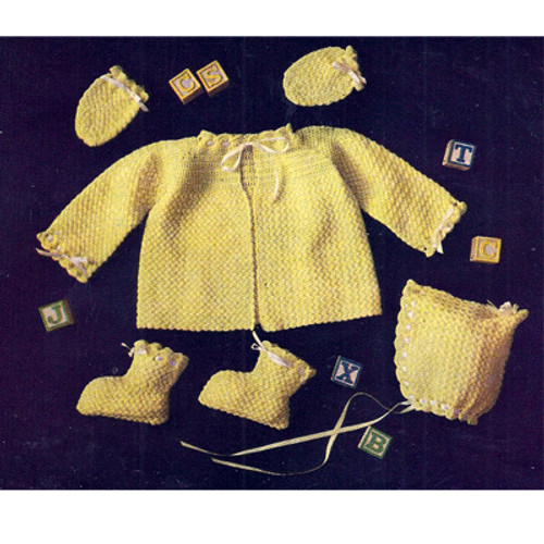 Yellow Crochet Baby Set Pattern 