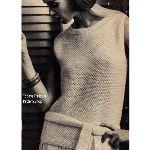 Long Shell Knitting Pattern, Vintage 1960s