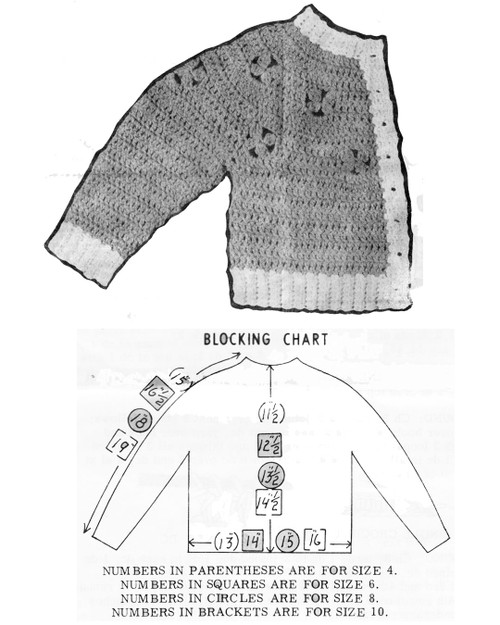 Girls Sweater Crochet Pattern Illustration for Design 7057