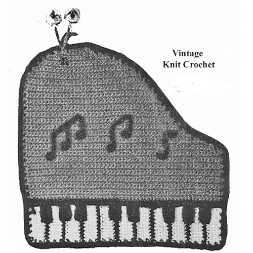 Free Crochet Potholder Pattern, Piano Shaped