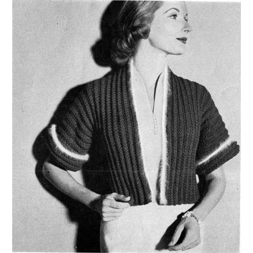 Easy Bolero Knitting Pattern, Vintage 1950s